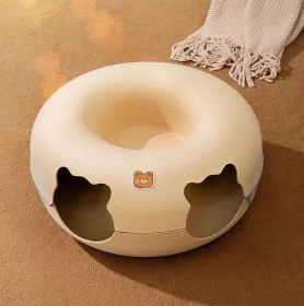 Cat Tunnel BedCat Nest Four Seasons Universal Summer Sleep Internet Red Donut Dodge House Pet Cat Drill Hole Semi-EnclosedPeekaboo Cat Cave, Cat Donut