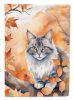 Australian Mist Cat in Fall Leaves Garden Flag Mailbox Flag Decorative Yard Flag Banner Outside Patio Artwork Yard Flower Beds, Garden Size