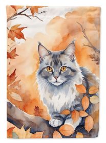 Australian Mist Cat in Fall Leaves Garden Flag Mailbox Flag Decorative Yard Flag Banner Outside Patio Artwork Yard Flower Beds, Garden Size
