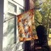 Suphalak Cat in Fall Leaves House Flag Large Porch Sleeve Pole Decorative Outside Yard Banner Artwork Wall Hanging, Polyester, House Size, Multicolor