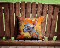 Donskoy Don Sphynx Cat in Fall Leaves Throw Pillow Machine Washable, Indoor Outdoor Decorative Pillow for Couch, Bed or Patio, 14Hx14W