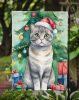 Scottish Fold Cat By the Christmas Tree Garden Flag Mailbox Flag Decorative Yard Flag Banner Outside Patio Artwork Yard Flower Beds, Garden Size