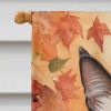 Balinese Cat in Fall Leaves House Flag Large Porch Sleeve Pole Decorative Outside Yard Banner Artwork Wall Hanging, Polyester, House Size, Multicolor