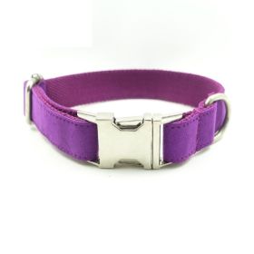 Pet bow tie Solid dog collar bow accessories (Option: Purple collar-XL)